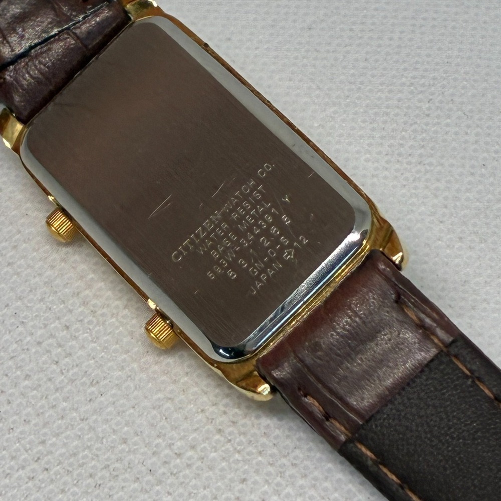 Citizen Dual Time Paris Festival 593W-344391 Unisex Tank Watch - Picture 9 of 17